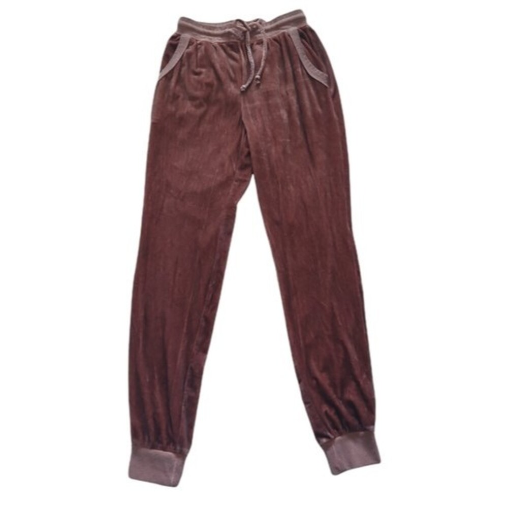 Knox Rose Brown Velvet Jogger Pants Size XS
